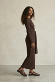 Vaina Pleated Maxi Dress with Tie-Waist