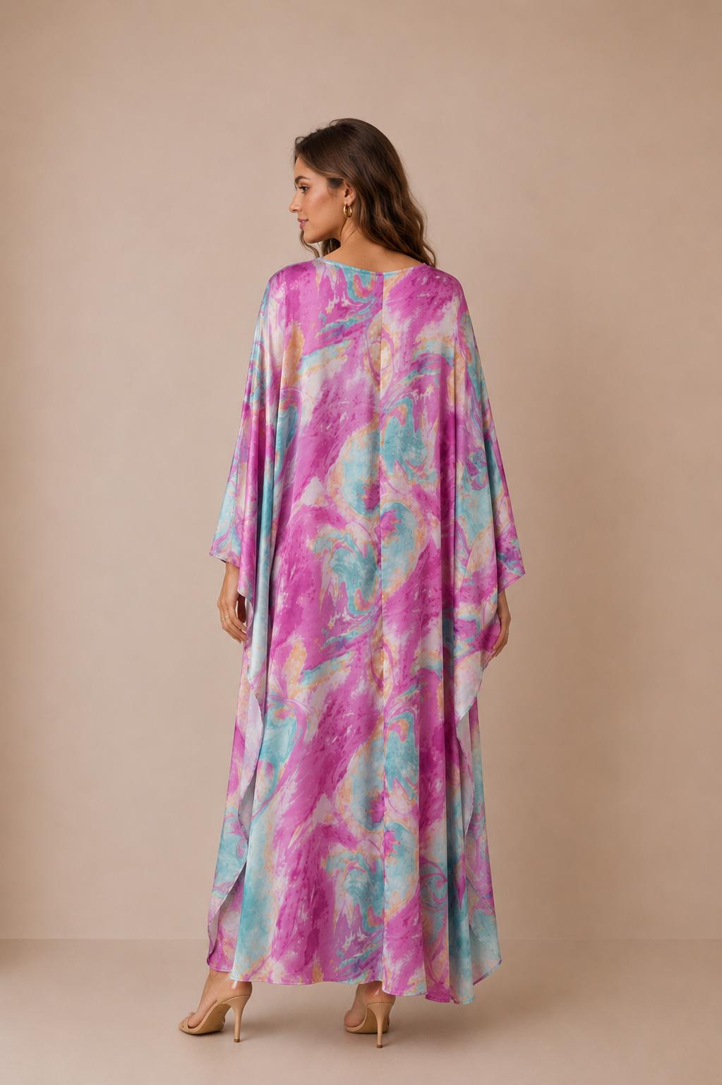 Reina Satin Kaftan Dress
