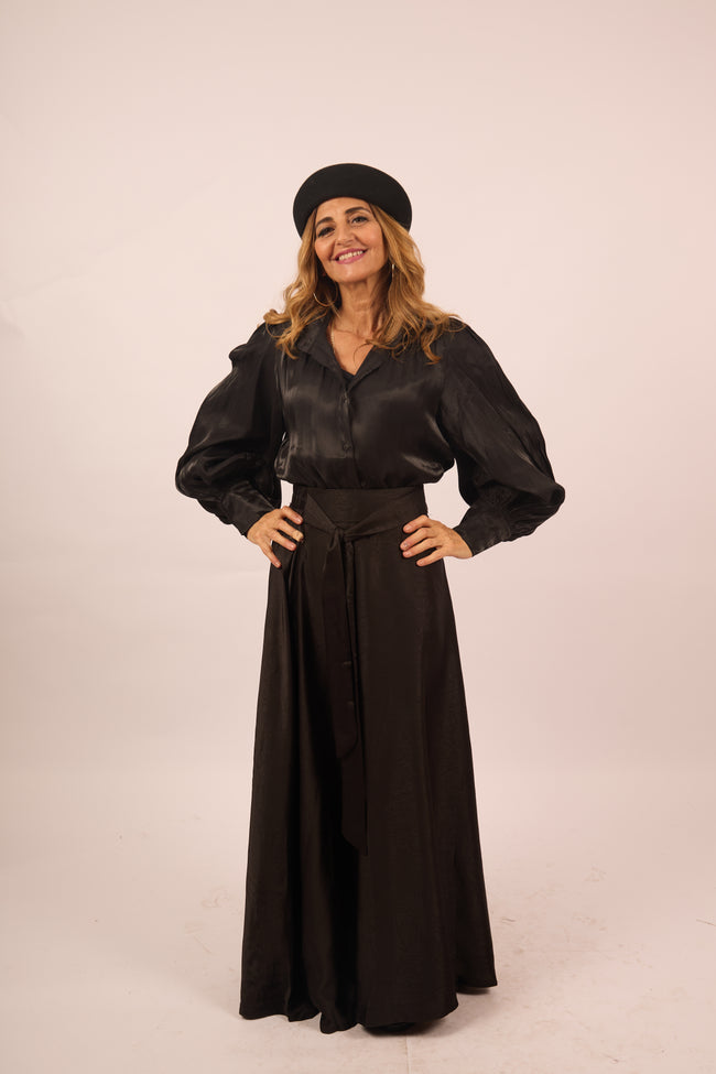 Miranda Iridescent Satin Blouse