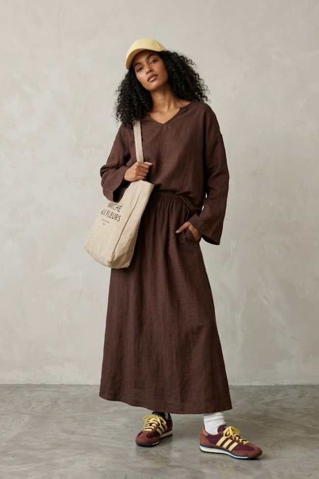 Savana Relaxed Set – Chocolate & Sky Blue