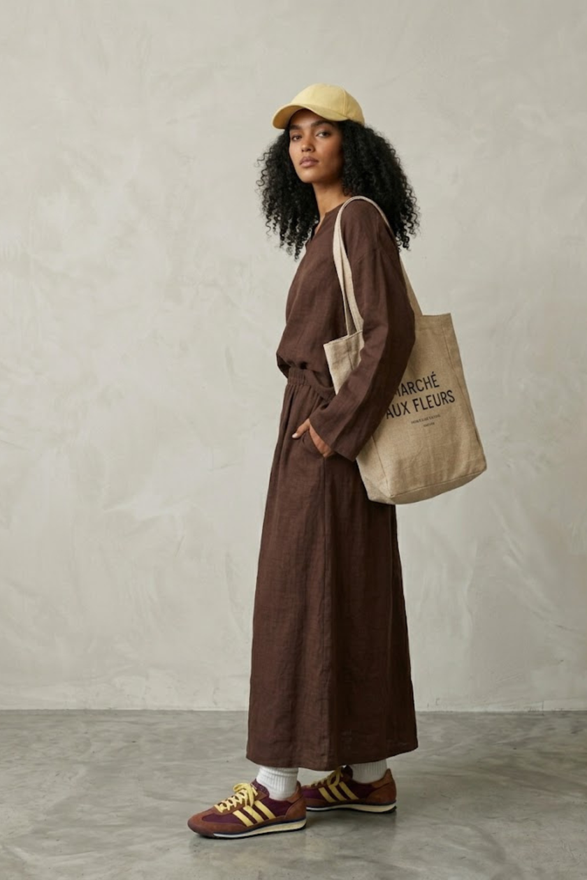 Savana Relaxed Set – Chocolate & Sky Blue