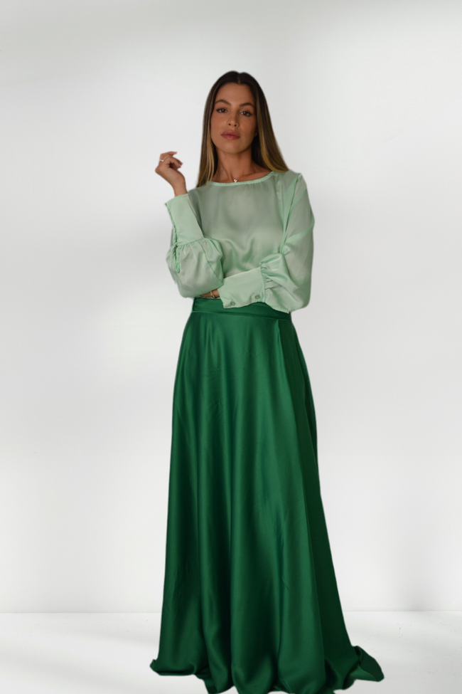 MAYA SATIN MAXI SKIRT
