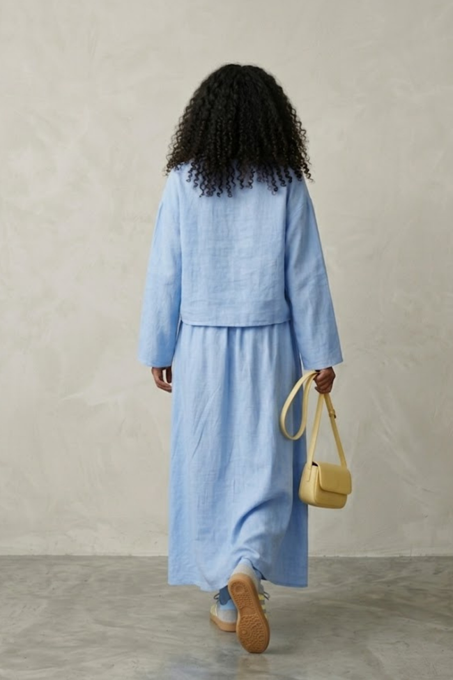 Savana Relaxed Set – Chocolate & Sky Blue