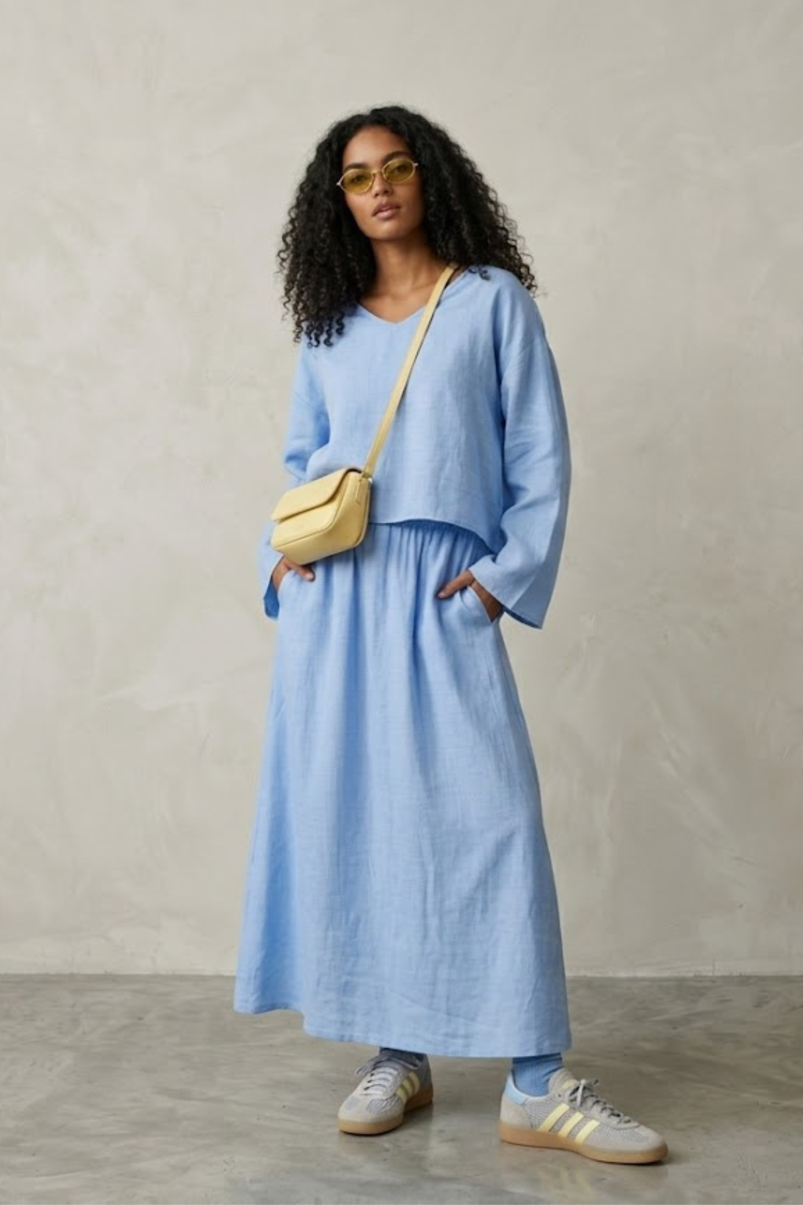 Savana Relaxed Set – Chocolate & Sky Blue