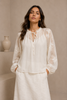 Serah Embroidered Chiffon Blouse