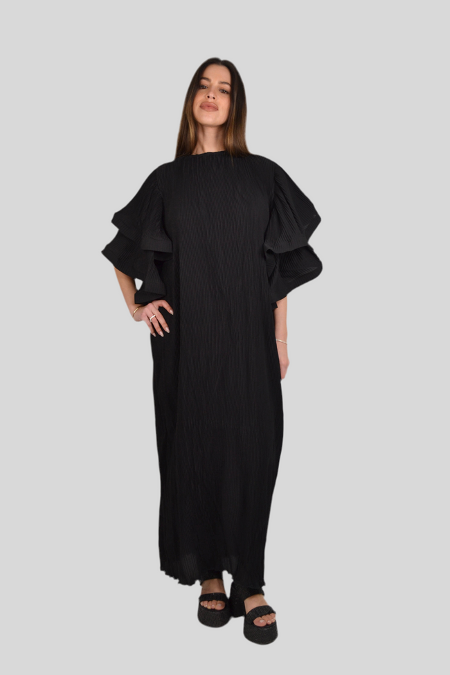 SOPHIE Ruffled pleated maxi dress