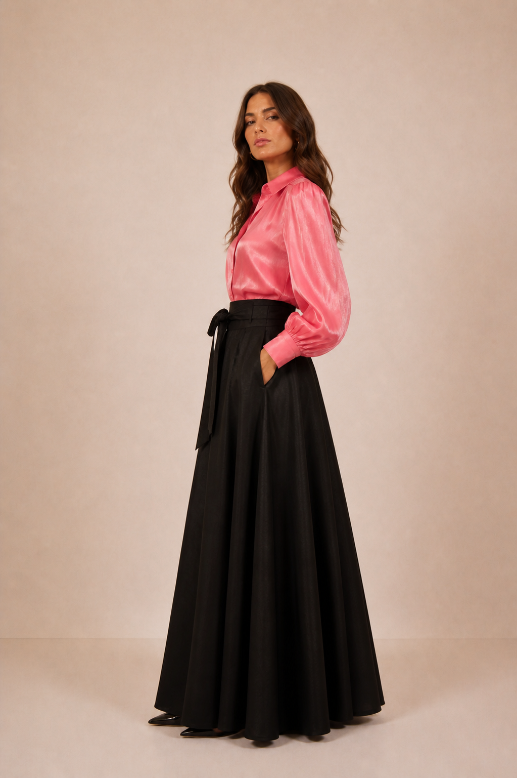 Miranda Iridescent Satin Blouse