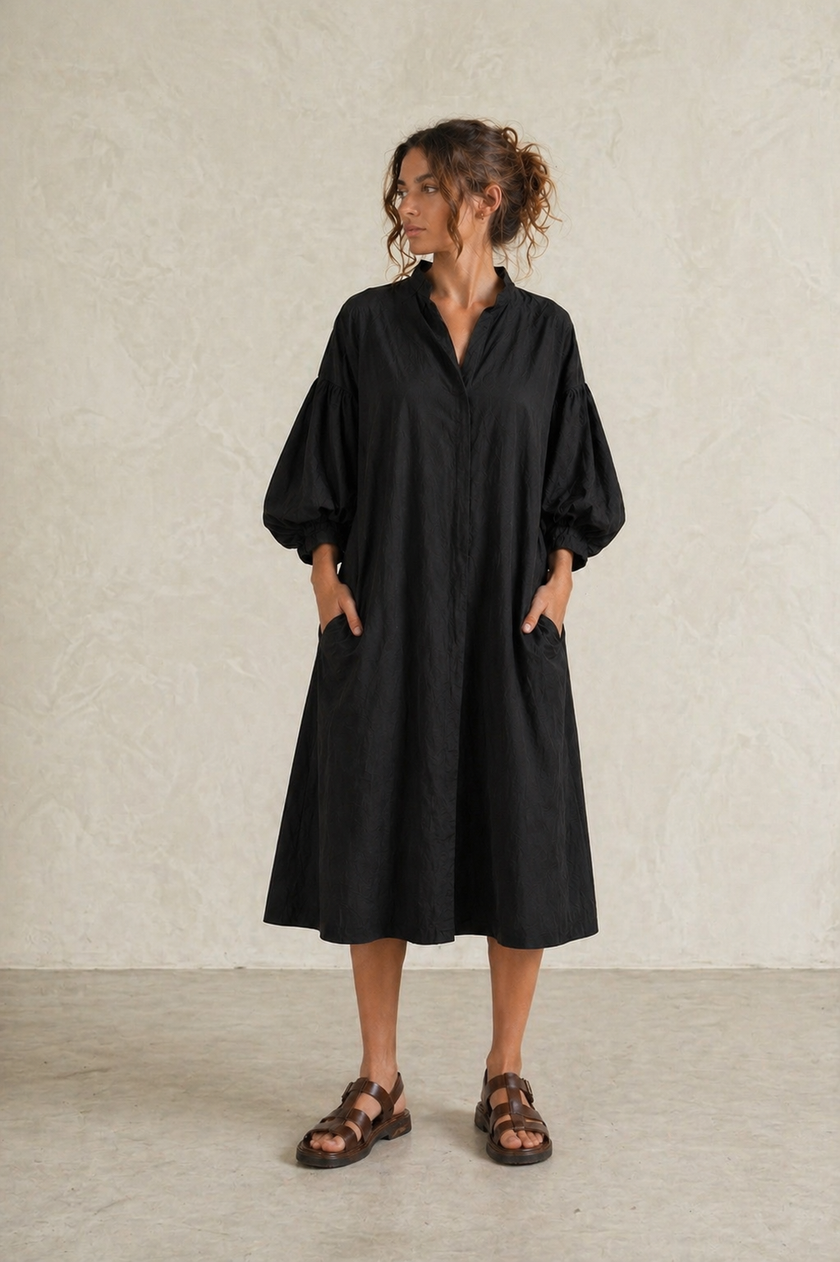 Vicky Black Oversized Shirt Dress