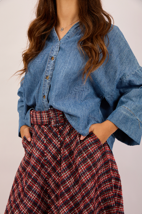 Leane Denim Shirt – Light Blue