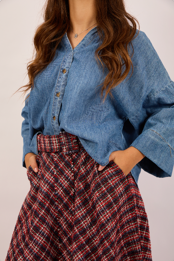 Leane Denim Shirt – Light Blue