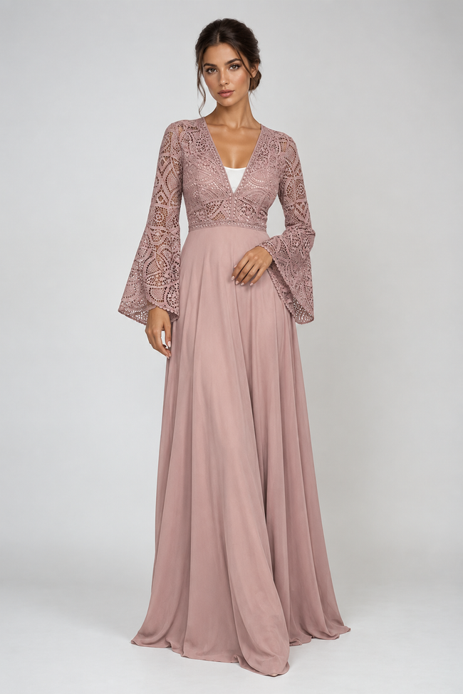 Noémie Lace Bell Sleeve Dress
