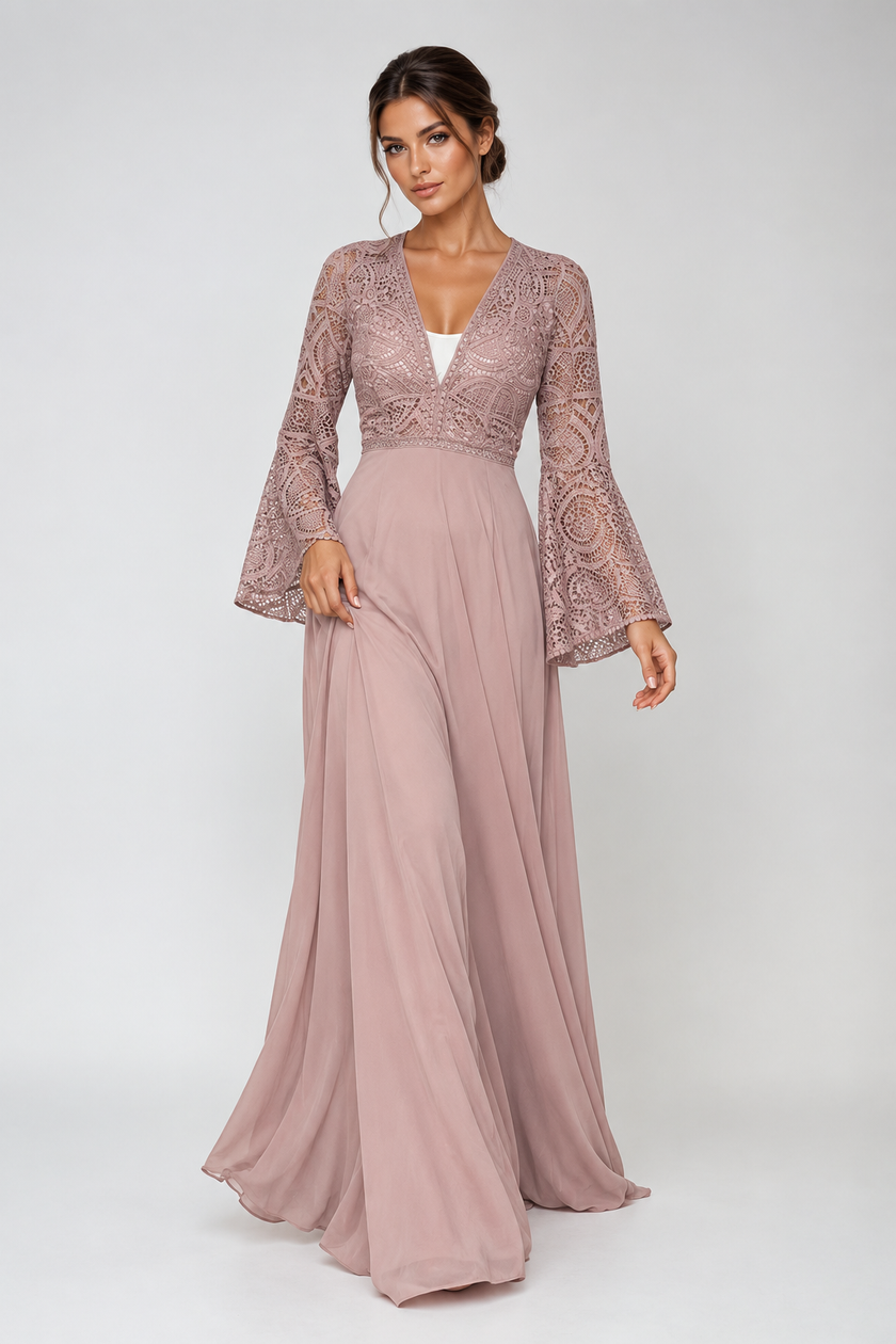 Noémie Lace Bell Sleeve Dress