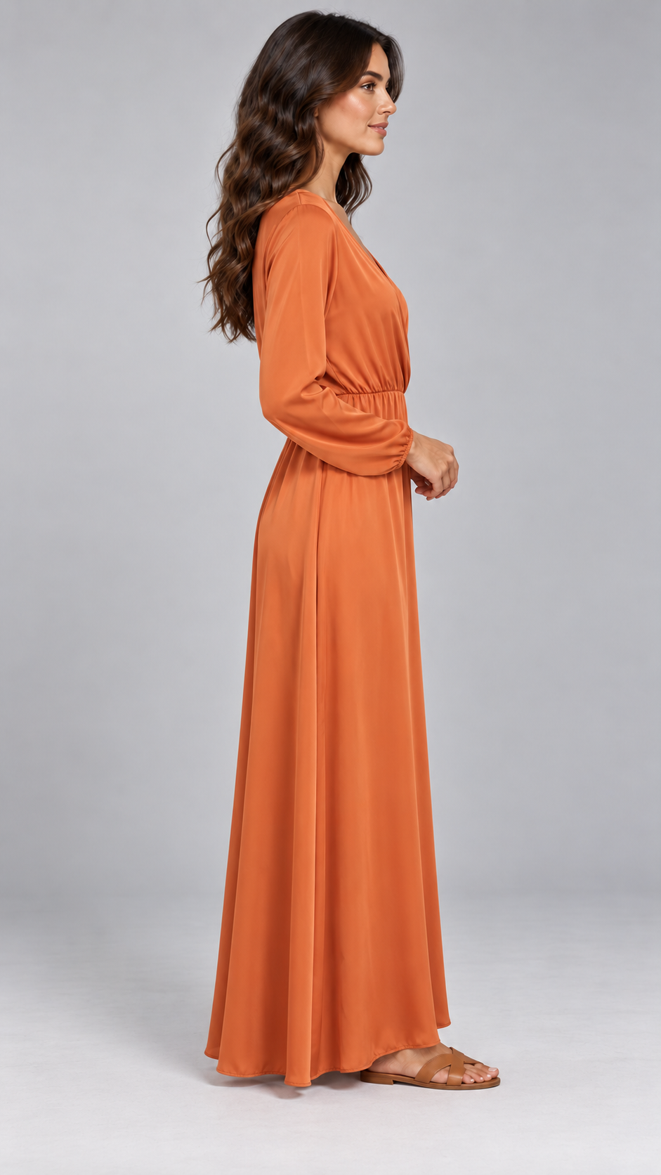 Talia Wrap Satin Maxi Dress