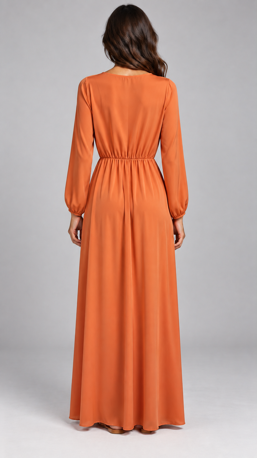 Talia Wrap Satin Maxi Dress