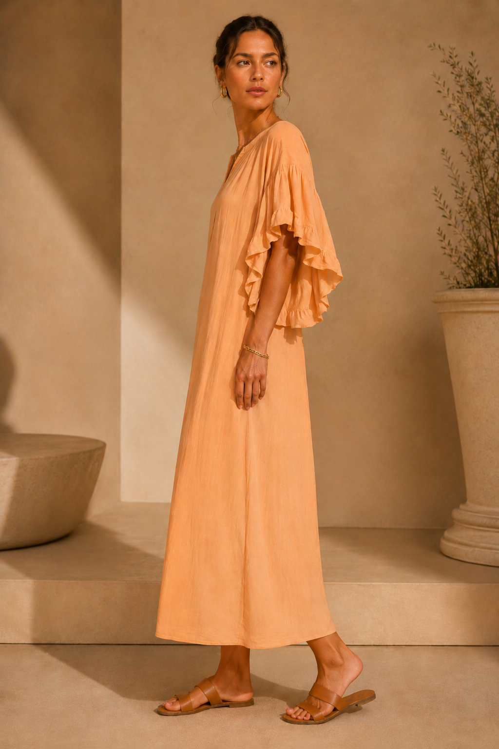 Fallone Ruffle Sleeve Dress