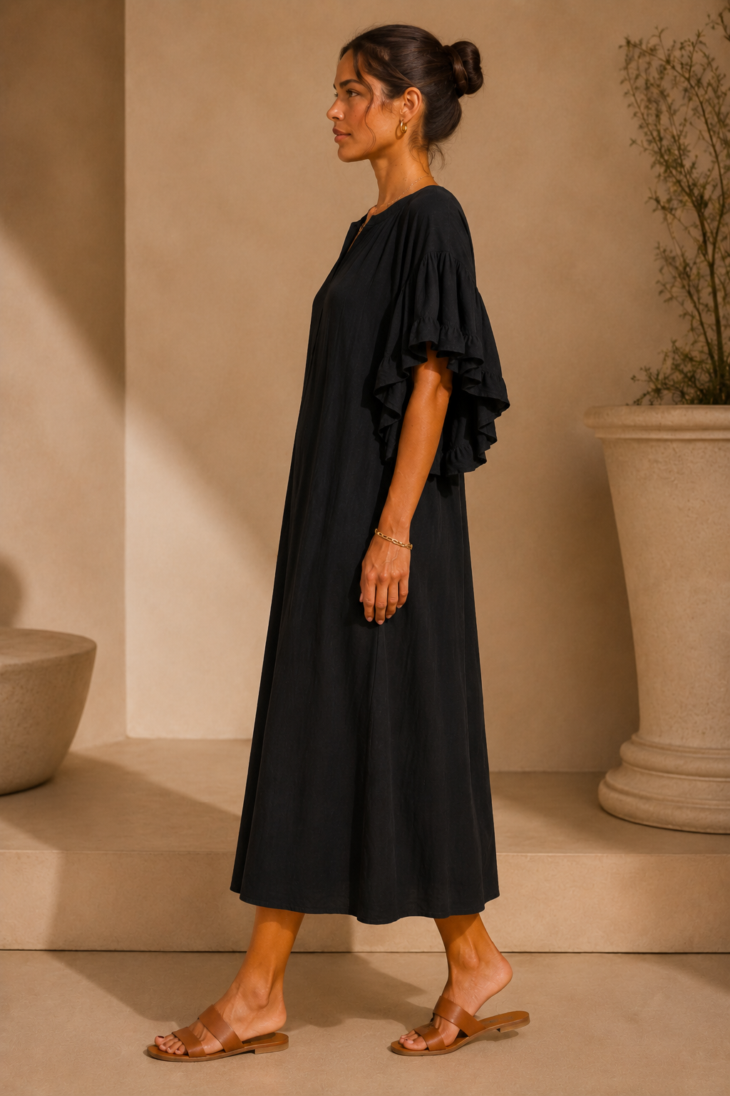 Fallone Ruffle Sleeve Dress