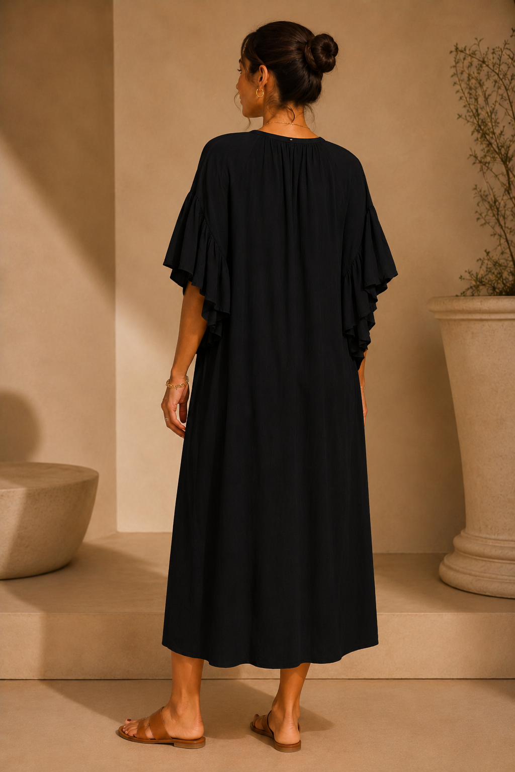 Fallone Ruffle Sleeve Dress