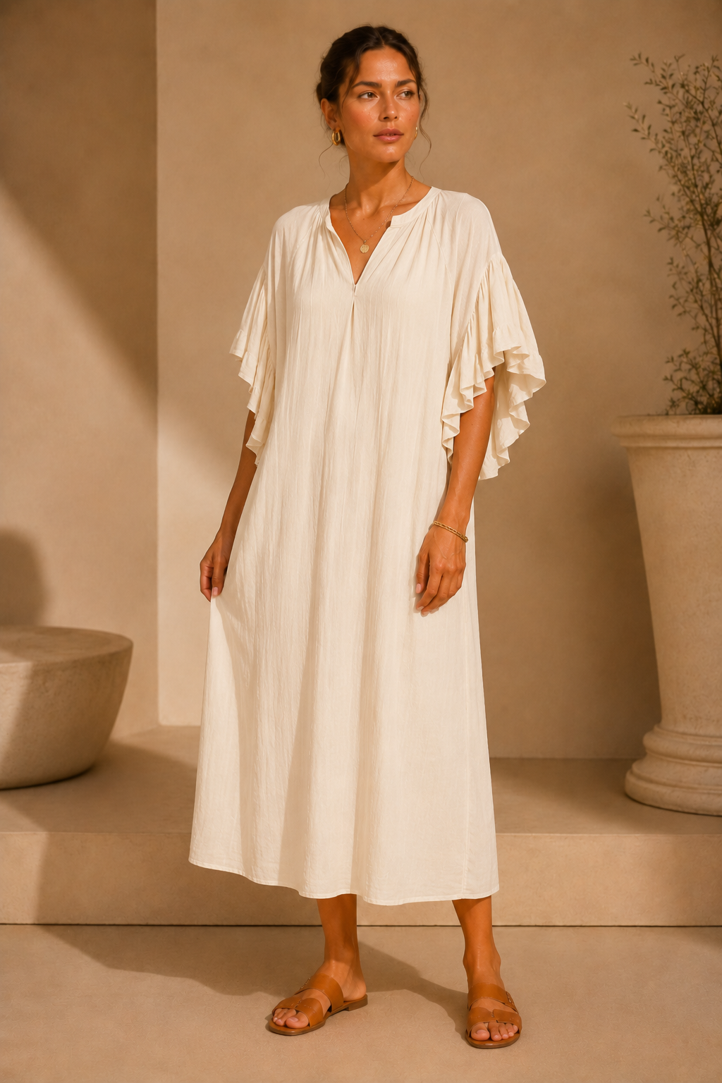 Fallone Ruffle Sleeve Dress