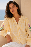 Hailey Embroidered Gingham Blouse