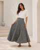 Tina Black Gingham Maxi Skirt