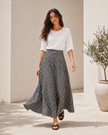 Tina Black Gingham Maxi Skirt