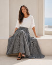 Tina Black Gingham Maxi Skirt