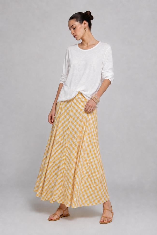 Brenda Gingham Maxi Skirt