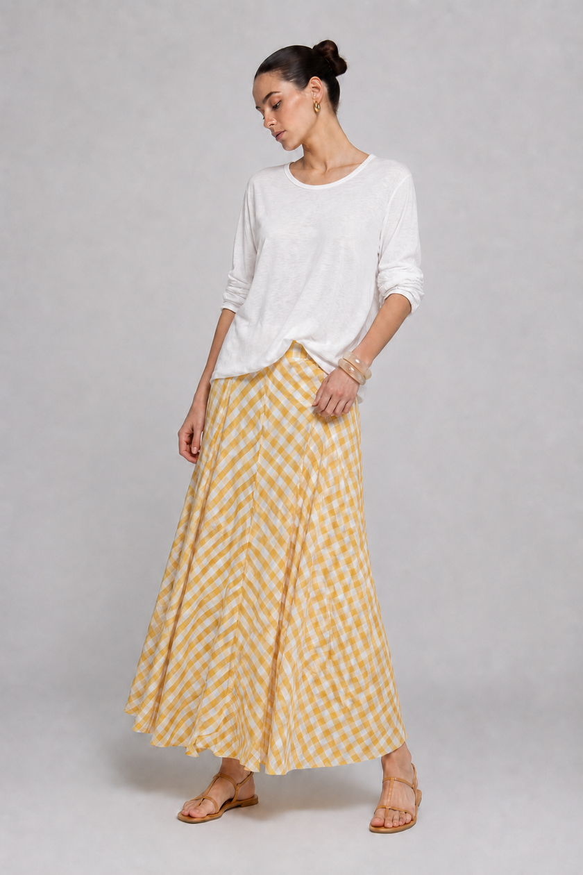 Brenda Gingham Maxi Skirt
