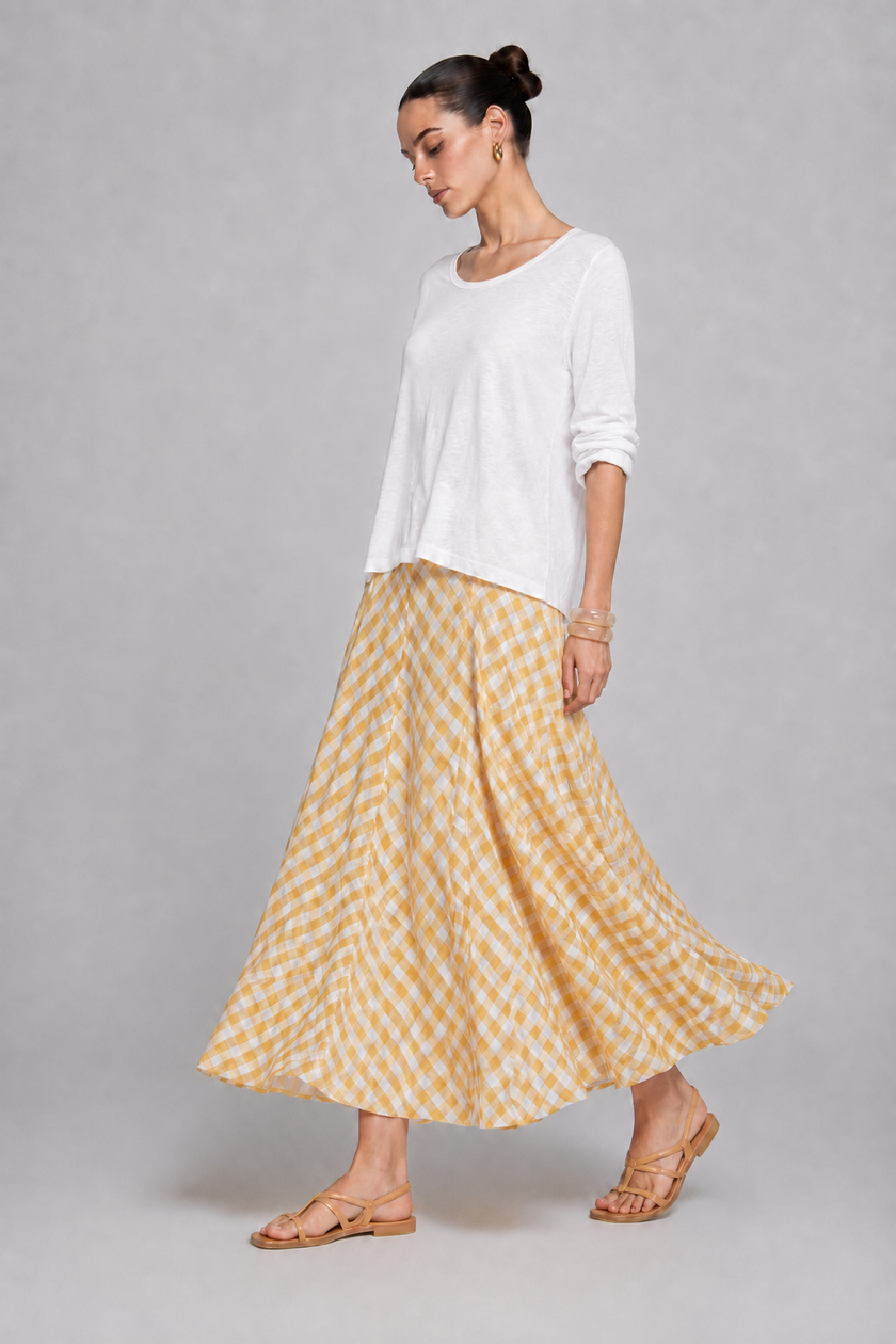 Brenda Gingham Maxi Skirt