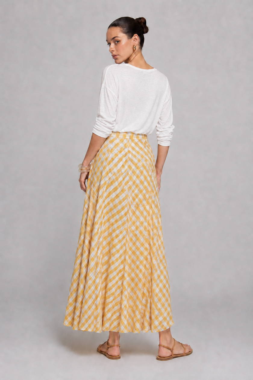 Brenda Gingham Maxi Skirt