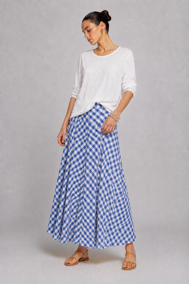 Brenda Gingham Maxi Skirt