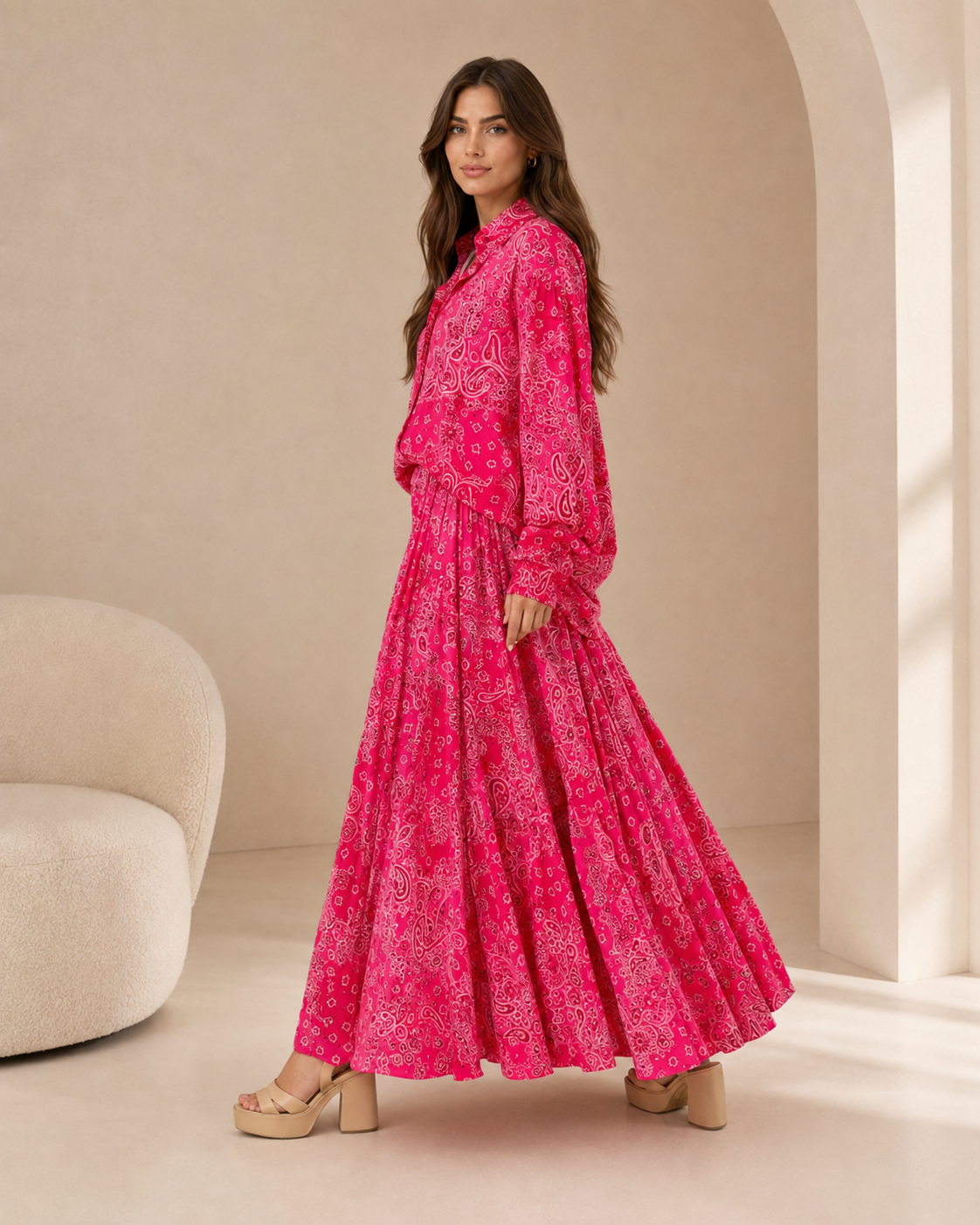 Camélia Paisley Maxi Skirt