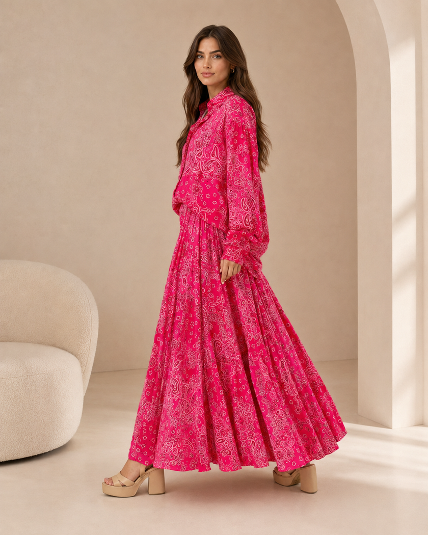 Camélia Paisley Maxi Skirt
