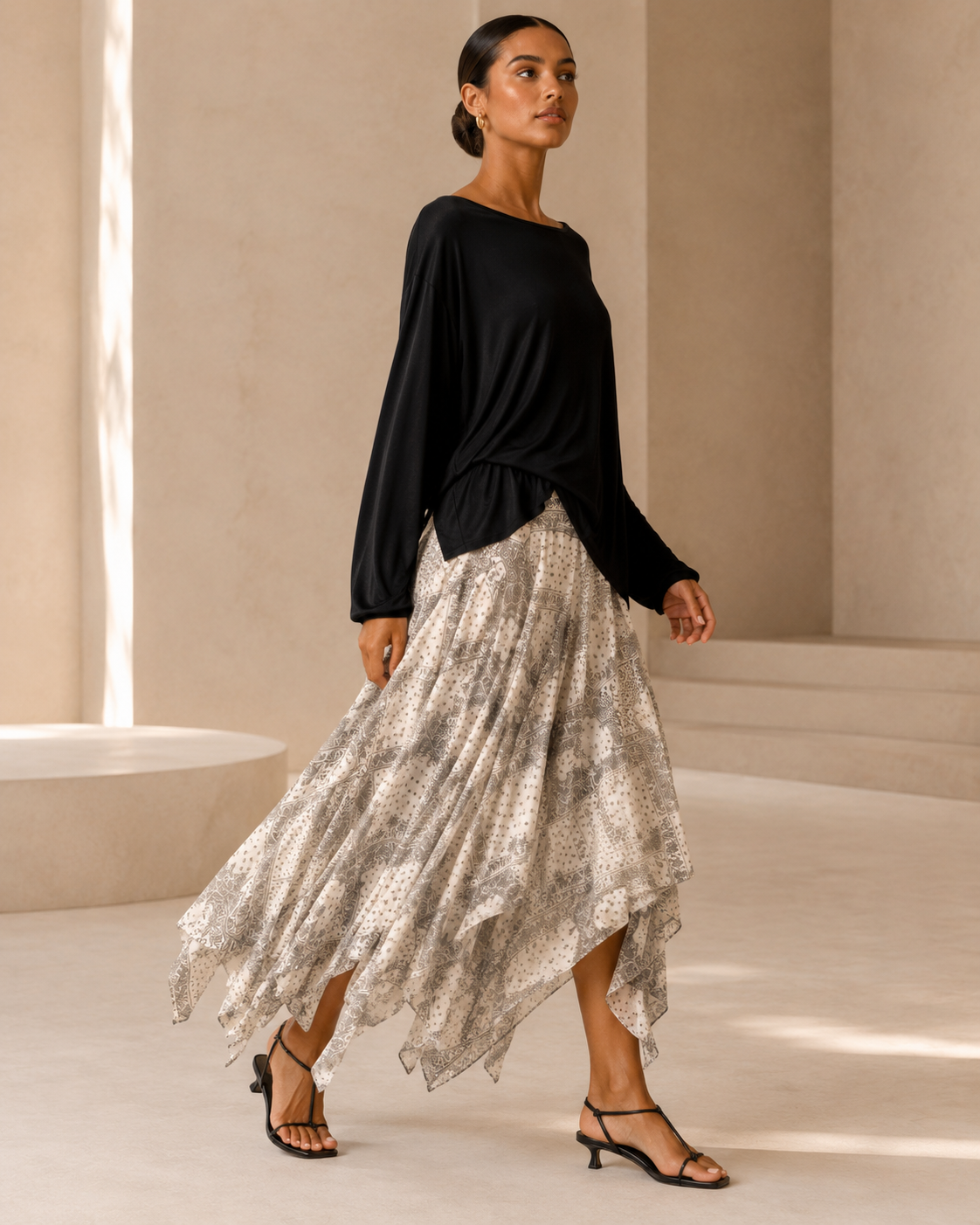 Victoire Handkerchief Hem Skirt