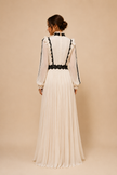 Vered Ivory Pleated Maxi Dress