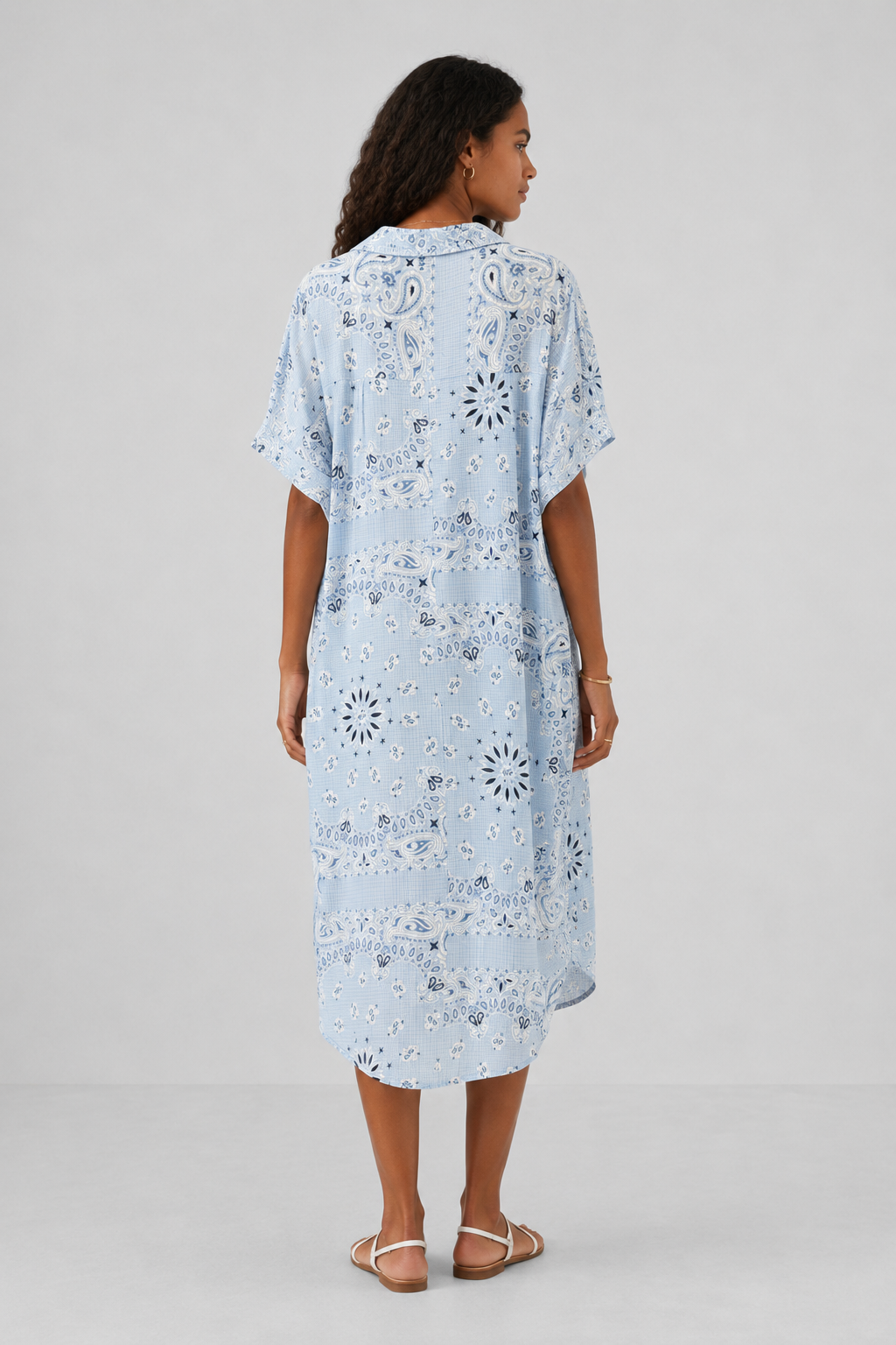 Lev Bandana Print Midi Shirt Dress