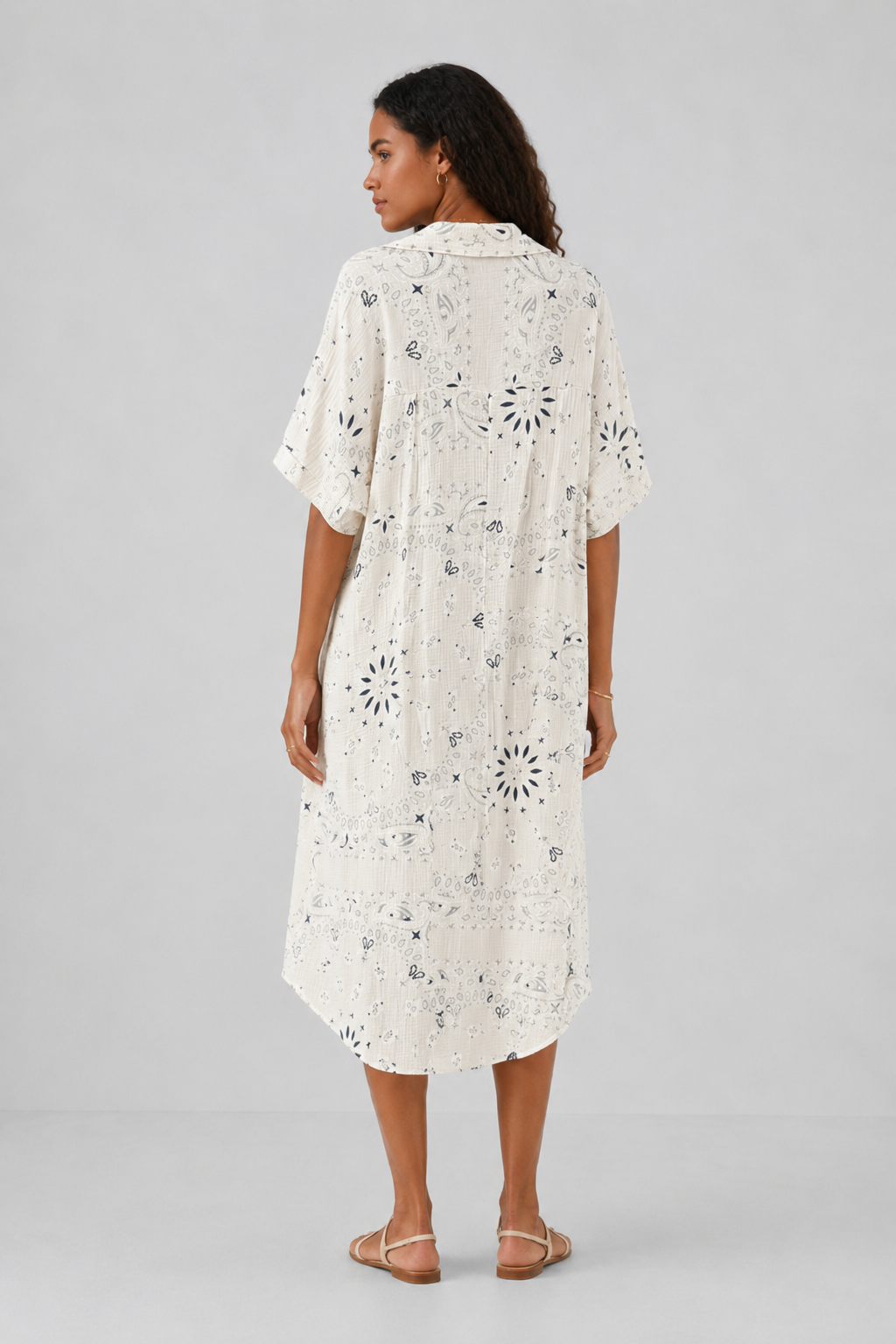 Lev Bandana Print Midi Shirt Dress