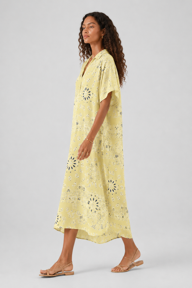 Lev Bandana Print Midi Shirt Dress