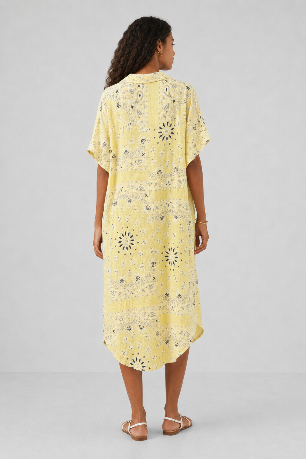 Lev Bandana Print Midi Shirt Dress