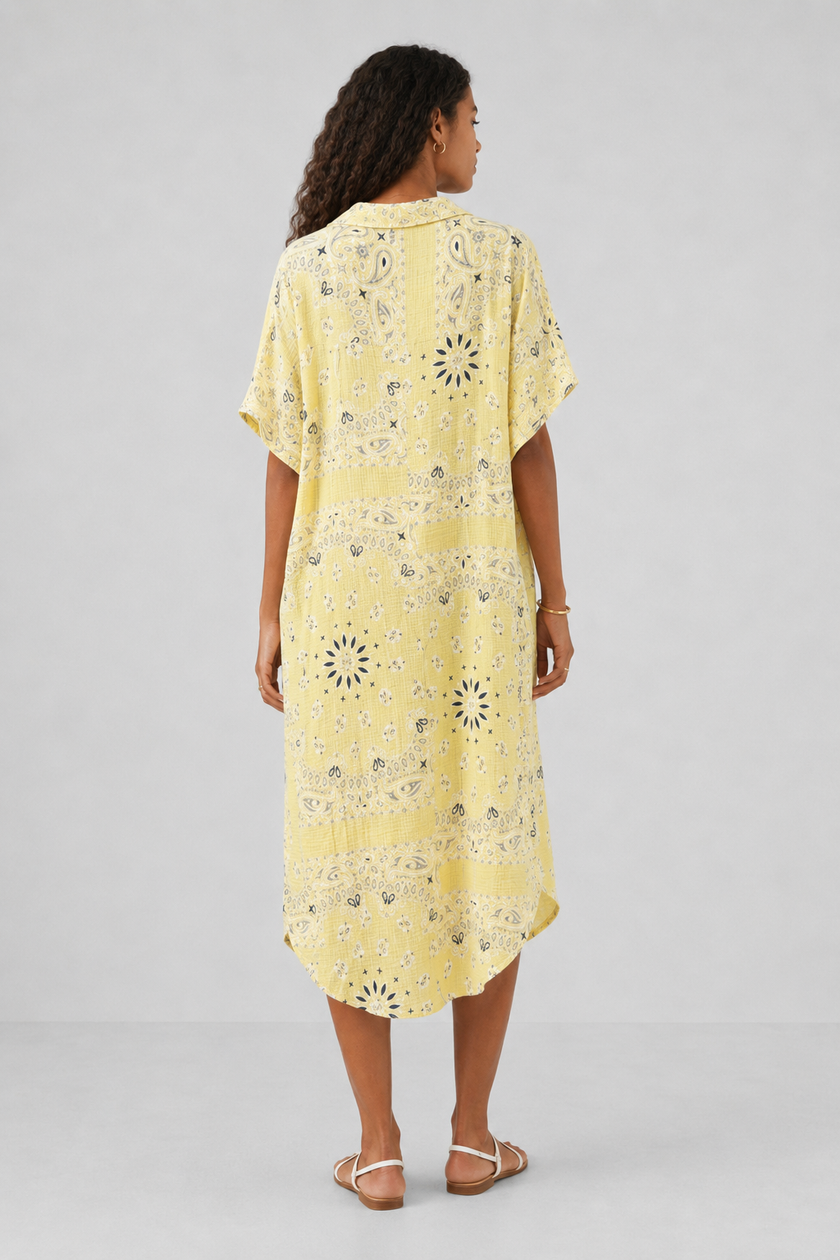 Lev Bandana Print Midi Shirt Dress