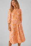 Abi Floral Pleated Midi Dress