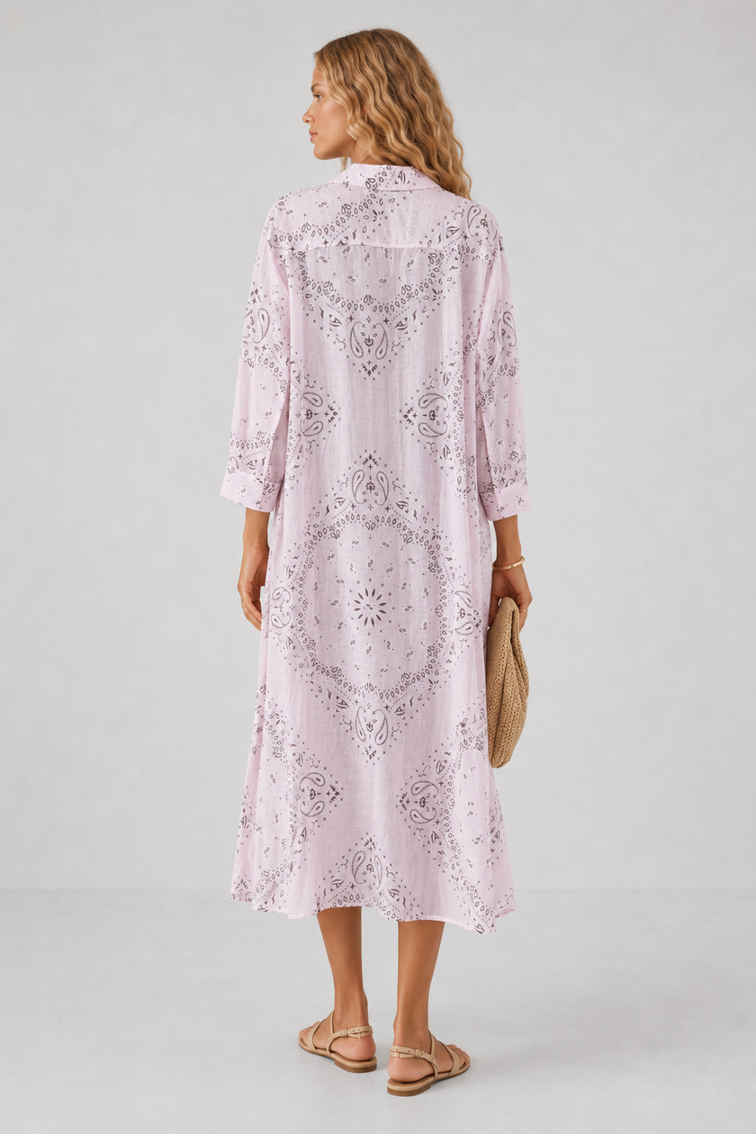 Johanna Paisley Print Shirt Midi Dress