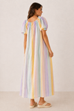 Gigi Pastel Striped Puff Sleeve Maxi Dress