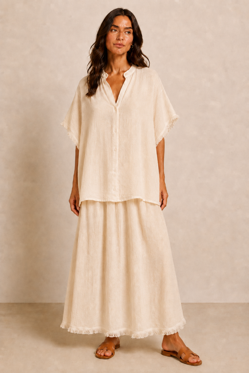 Colette Tiered Fringe Skirt