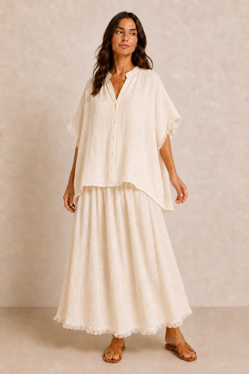 Colette Tiered Fringe Skirt