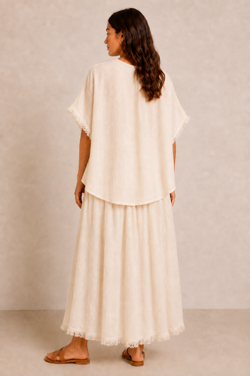 Colette Tiered Fringe Skirt