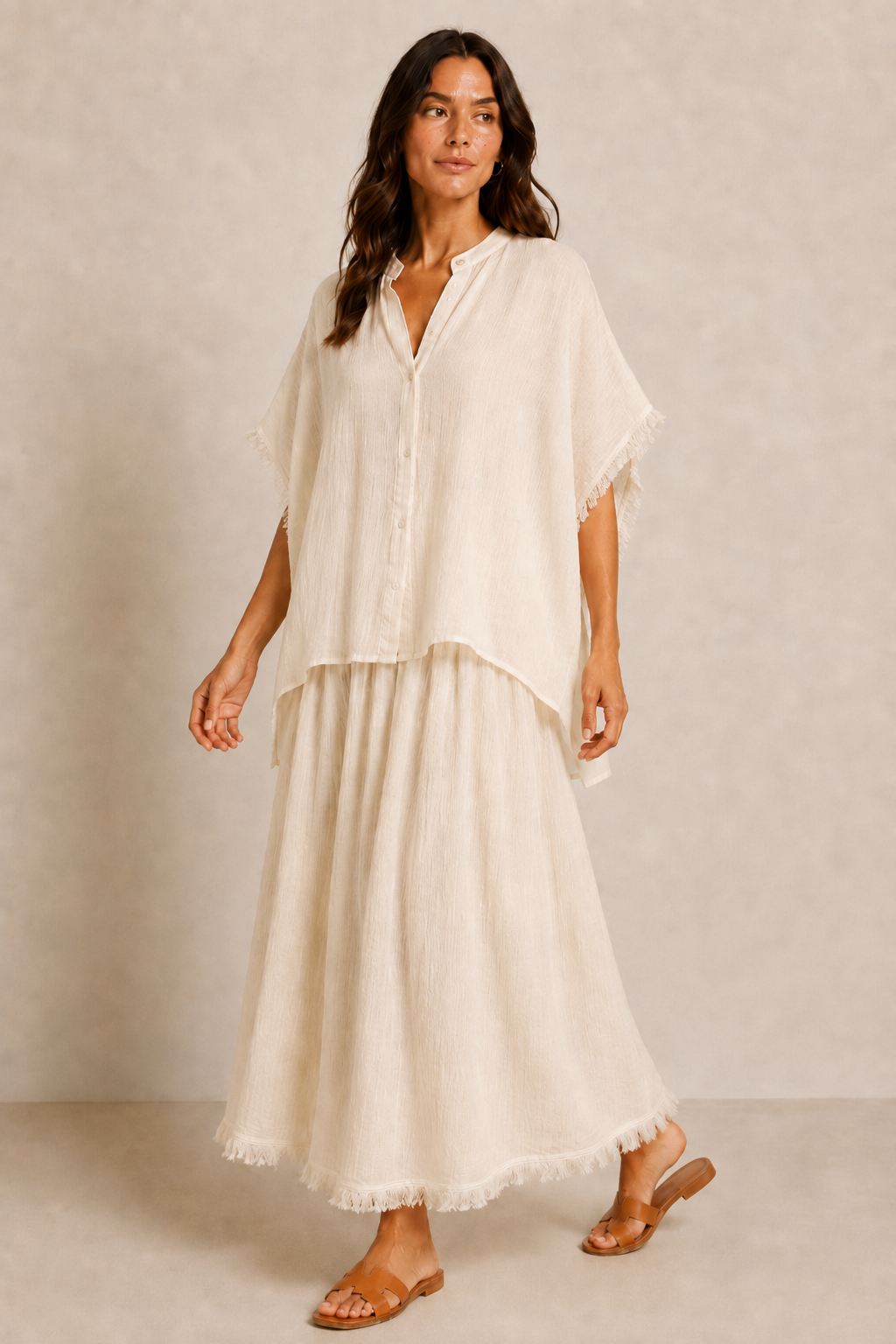 Blanche Fringe Cape Top