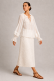 Estelle Frayed Hem Skirt