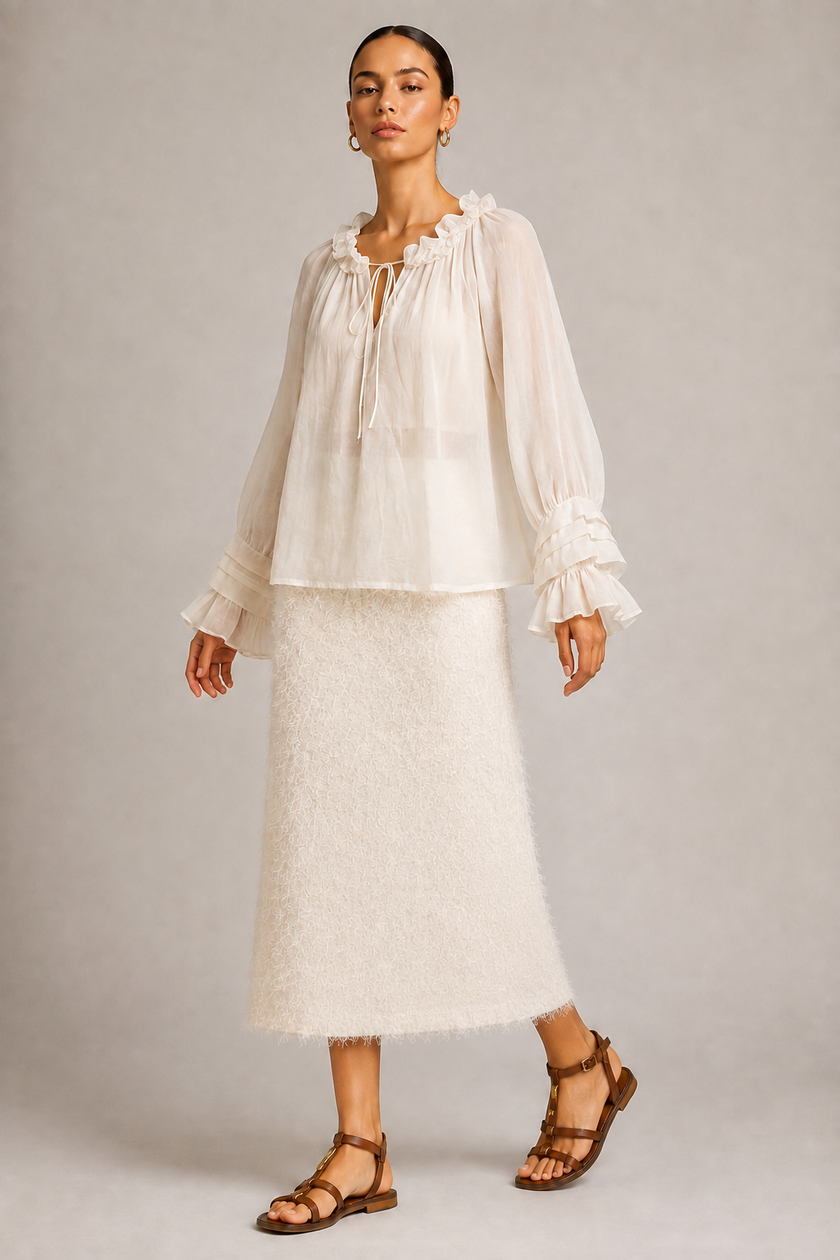 Estelle Frayed Hem Skirt