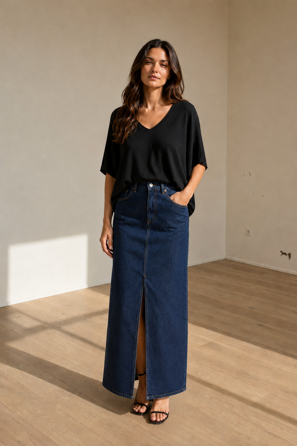 Lia Long Denim Skirt